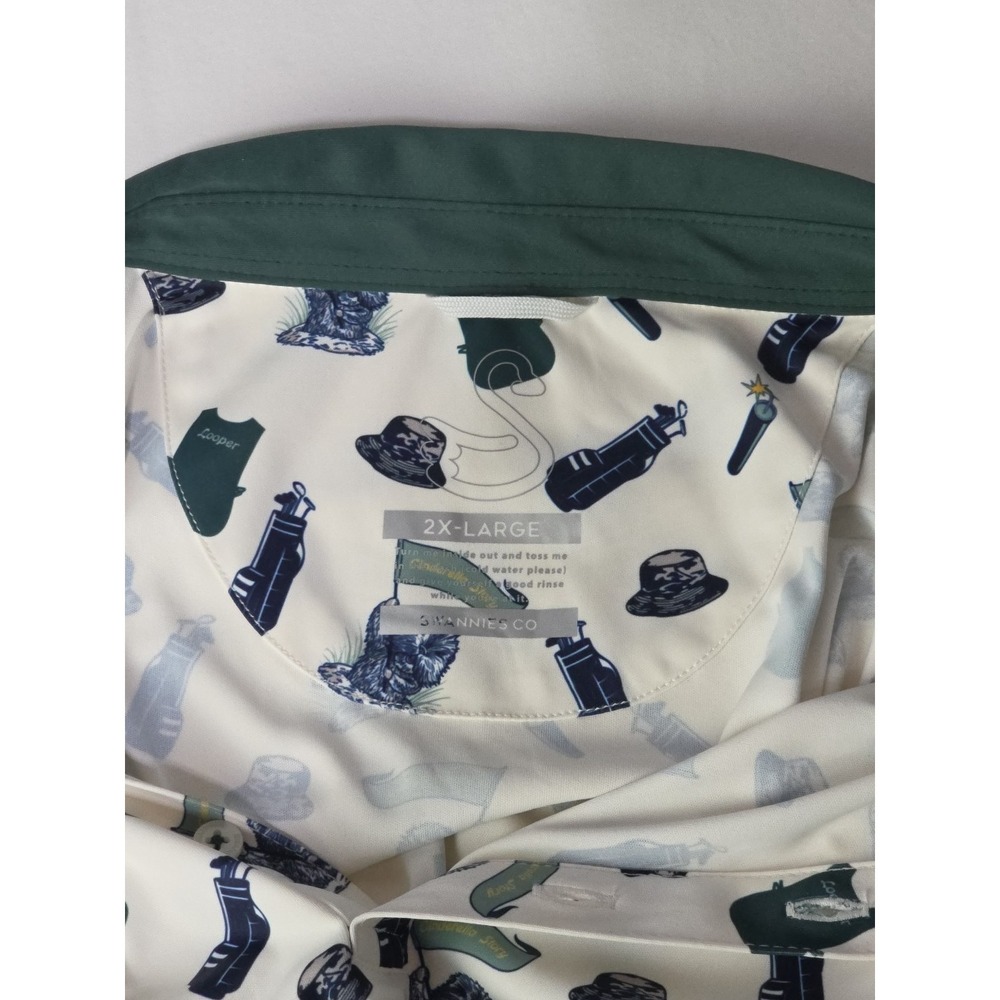 Caddy Shack Movie White All Over Print Swannies Performance Golf Polo SZ XXL - Picture 6 of 9